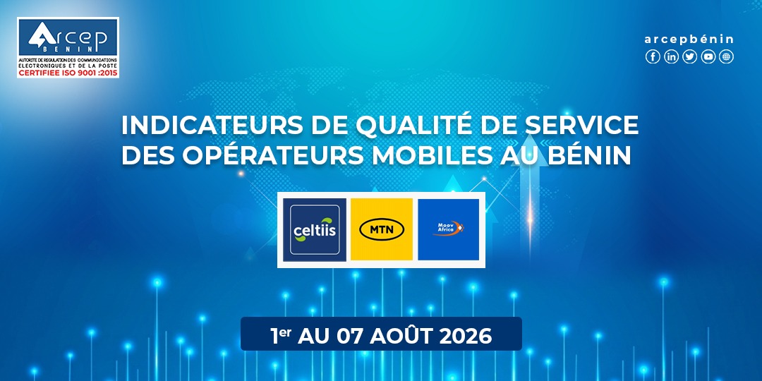 arcep-benin-QoS-réseaux-mobiles-1-au-7-août-2026 Arcep Bénin image pour indicateurs de qualité de service (QoS) du 1er au 07 août 2026